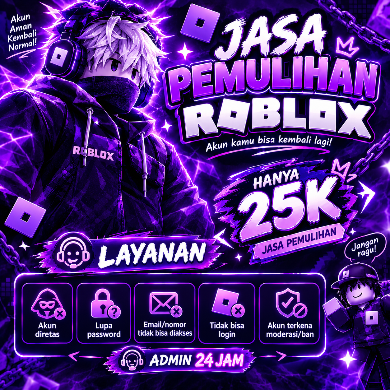 Jasa Pemulihan Akun Roblox Rp25.000
